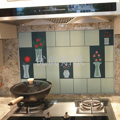 Kitchen Greaseproof Stickers High Temperature Resistant for Cooktop Use Waterproof Range Hood Tile and Wall Sticker Self-Adhesive Cabinets Stickers