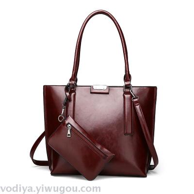 European and American casual one-shoulder bag retro slanted handbag with two women's bags