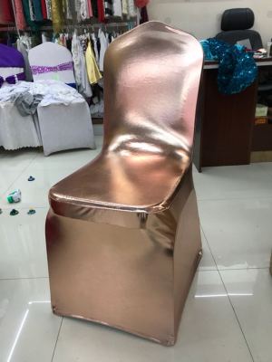 New Style Gilding Elastic Chair Covers European Style Hotel Wedding Chair Cover Seat Cover Rose Gold Dining Chair Cover Wholesale Custom