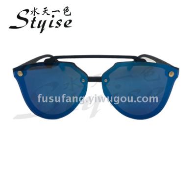 Fashion and fashion double liang bao LAN mercury piece sunglasses shading street photo joker sunglasses 8201