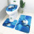 Cross sea world toilet seat three-piece set dolphin floor mat three-piece non-slip absorbent bathroom mat wish hot style