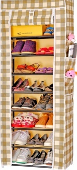 Nine-layer iron mesh shoe rack with double side shoe cabinet storage cabinet