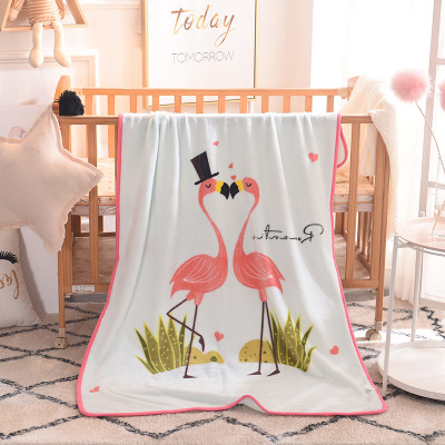 Wholesale children's blanket cartoon coralline single layer thickly wrapped blanket fawn baby blanket