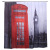 European London street vintage red phone box polyester shower curtain waterproof thickening environmental protection
