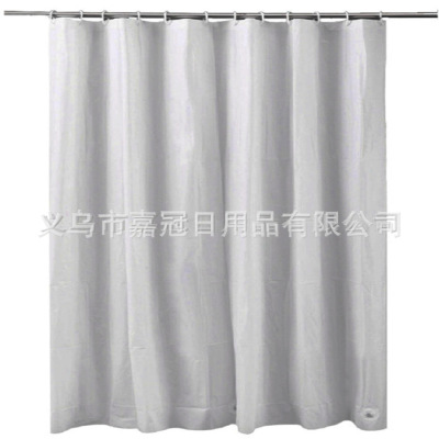 Simple modern white PEVA shower curtain thickened with three magnetic metal grommet