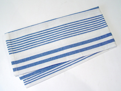 Foreign trade Europe pure color blue stripe cotton ramie tea towel household daily necessities