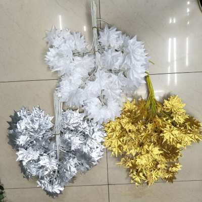 Gundao flower factory imitation red maple leaf gold maple leaf silver maple leaf green maple leaf white maple leaf maple branch garden branch