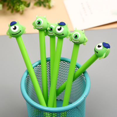 Factory Direct Sales Korean Cartoon Fresh Monocular Monster Monocular Villain Gel Pen Student Stationery