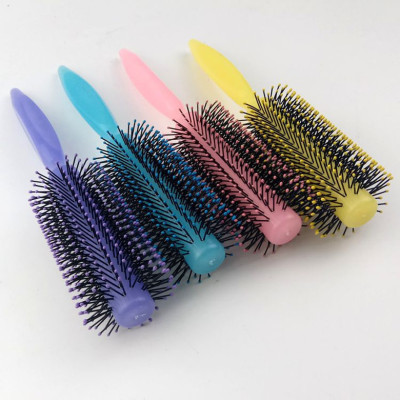 New plastic handle hair comb popular daily necessities curl comb PVC box packaging high-grade comb mixed color