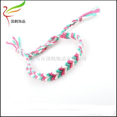 Geneva friendship bracelet hand knitted cotton fine pattern Bracelet
