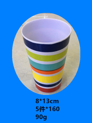 Miamine imitation of ceramic circular color striped cup stock manufacturers sell