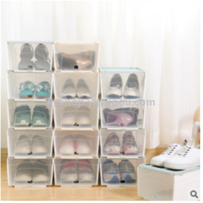 New creative folding storage dustproof shoe box plastic transparent shoe box shoe cabinet shoe rack