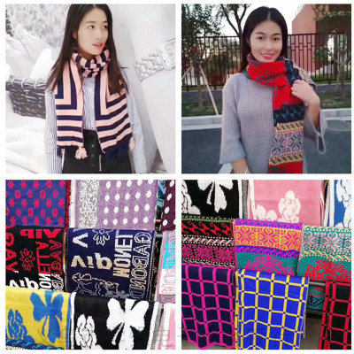 Winter warm ladies scarf long scarf knitted scarf floor spread knitted yarn scarf 10 yuan model source