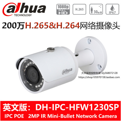 DH-IPC-HFW1230SP Dahua Pure English Version 2 Million Network Infrared Camera PoE Power Supply