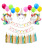 Wall unicorn theme birthday background wall, headpiece balloon happy birthday banner  Tassels