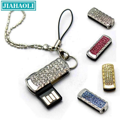 Jhl-up161 personalized gift U disk with diamond rotating U disk jewelry U disk capacity customized gift.