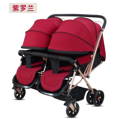 Twin strollers double strollers baby strollers can lie down and sit