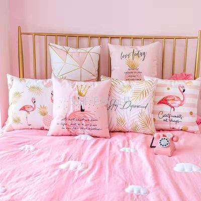 The Ins Nordic pink little fresh flamingo unicorn pillow as plush toys