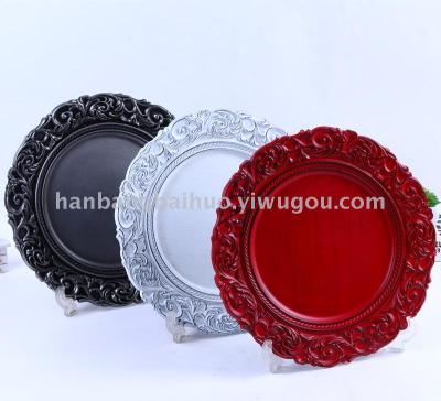 Plate new technology plate fashionable European decoration plate engraved classical round plate
