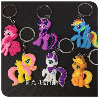Factory direct selling pony polaroid key chain doll pendant cartoon PVC key chain small gifts wholesale