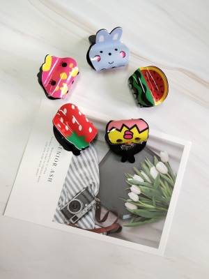 Manufacturers direct 5 cm acrylic material Korean version of children's cartoon cute animal fruit clip