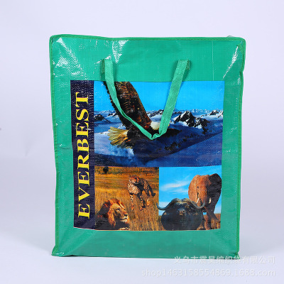 London Paris landscape woven bag animal pattern PP woven bag storage bag PP shopping bag duffel bag