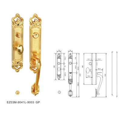 Zinc alloy for villa door locks (ez03m-9041l-903-gp)