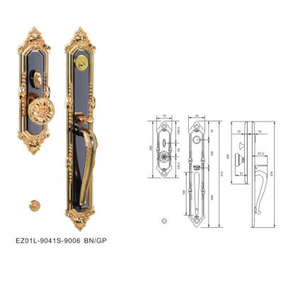 Zinc alloy for villa door locks (ez01l-9041s-9006-bn-gp)
