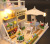 Hongda diy doll house creative building sandbox model pink dai attic