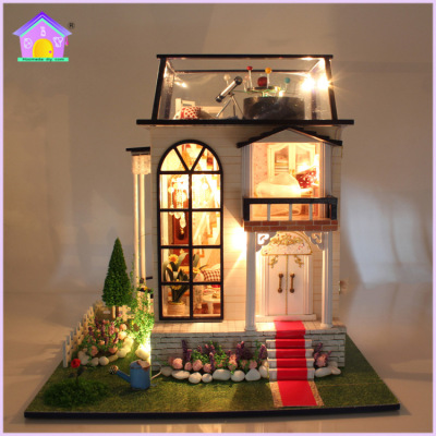 Hongda diy doll house creative sand table construction model diy house little prince rose foreign trade wholesale