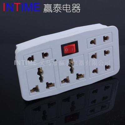 European plug conversion multi-function socket with switch Indicator light fuse white shell