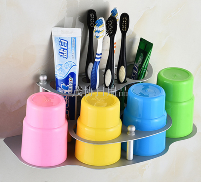 No Punch Toothbrush Holder Storage Rack Tooth Cup Bathroom Wall-Mounted Suction Cup Toothpaste Tooth Set Box Wash Cup Set