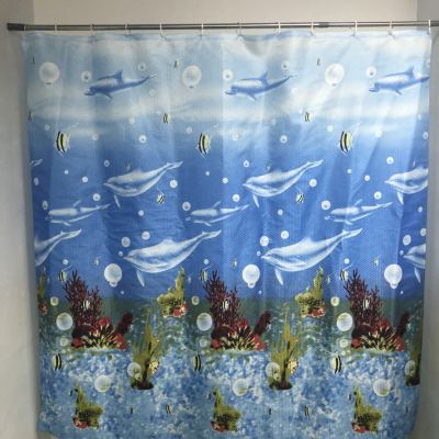 All polyester small cloth curtain dot jacquard printing small curtain goldfish pattern waterproof, anti - mildew