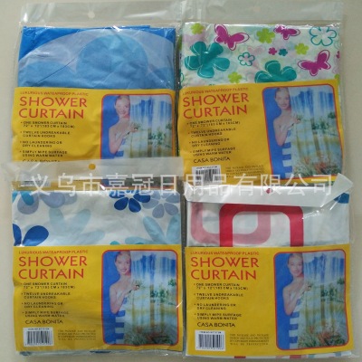 European and American household printing PE curtain odorless shower curtain for easy travel