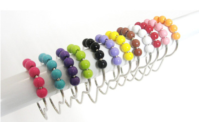 Color acrylic beads stainless steel curtain hook small curtain hook without rust quality guarantee