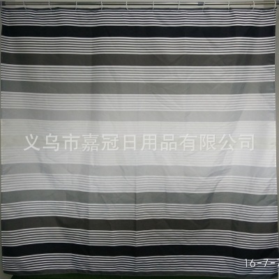 Polyester small curtain fabric waterproof simple black and white stripes spring Asia textile bathroom curtain thickened and refined