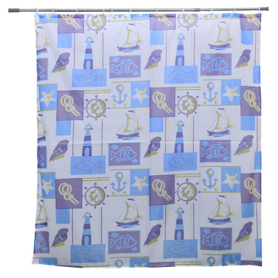 Classic lighthouse polyester small curtain waterproof thickened mildew proof factory export