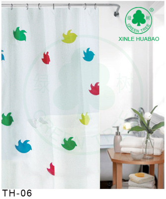 Creative bathroom curtain wearing bird 3D shower curtain waterproof and thickened anti-mildew