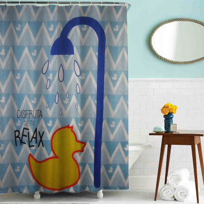 Classic yellow duck polyester small curtain waterproof thickening mildew proof factory export can be customized buckle, cooper