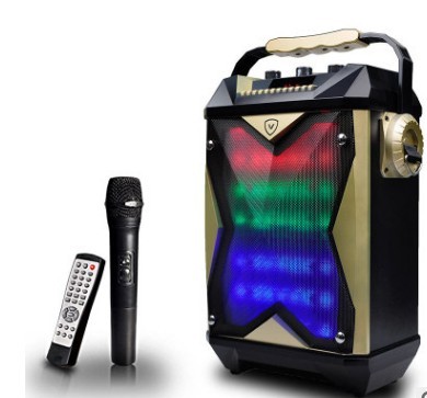 High power portable wireless bluetooth speaker with microphone