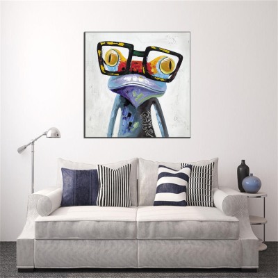 Frog Decorative Painting with Glasses European and American Style Living Room Entrance Cartoon Background Wall Mural