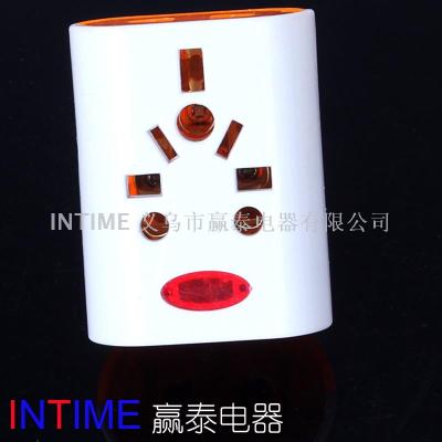 European plug conversion socket with indicator light white orange shell