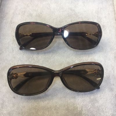 The new lady stone mirror tan crystal sunglasses