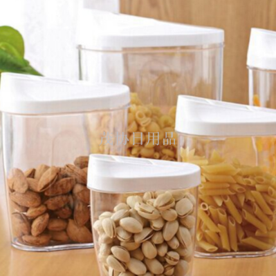 Transparent Sealed Cans Five-Piece Plastic Creative Storage Food Dried Fruit Cans Grain Storage Box