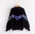 Mohair sequined sweater women's pullover with half-high neck loose bottom knit sweater coat