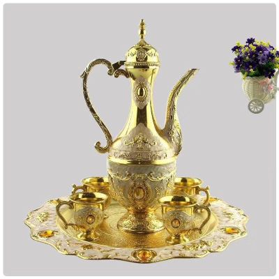 High-grade zinc-alloy tea set, wine set, hotel furnishings, living room supplies, furnishings, 8-piece gift box