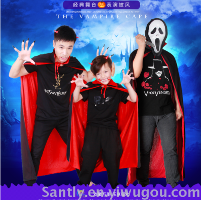 Halloween parent-child cloaks double red collar parent-child cloaks vampire costumes