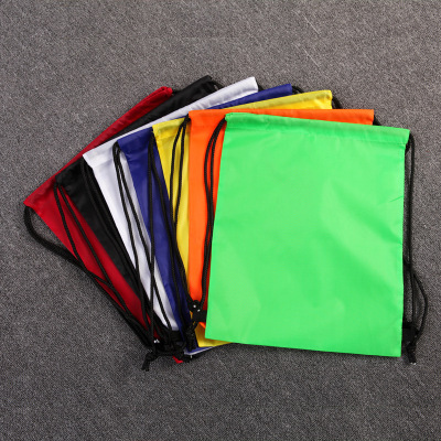 Manufacturer Oxford cloth bundle pocket wholesale customized waterproof nylon drawstring double shoulder bag in polyester fabric storage bag customization
