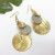 The New American and European exaggerated 3 earrings with round earrings are fashionable and retro and frosted