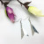Double - layer triangular earrings American cross - border hot style jewelry metal plating silver spring onion powder earrings